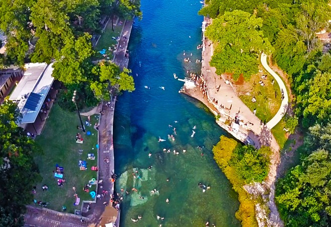 30 Best Places to Visit in Texas - Barton Springs Pool, Austin